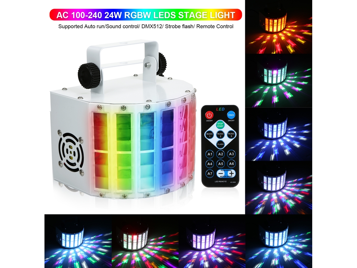 Luz de Palco Led 24w Rgbw 7 Canais Dmx 512 Controle Voz Automático | S/MARCA