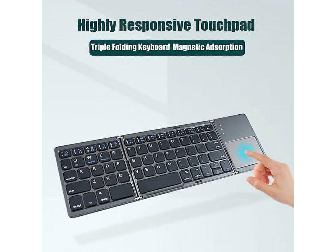 Teclado Dobrável Sem Fio Bluetooth Com Touchpad, Universal Para Windows, Android, Ios, Celulares E Tablets. Mini Teclado Multifuncional. Nostalgia88
