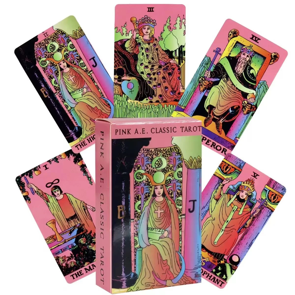 Baralho De Tarô Clássico Pink Ae, 78 Cartas, Versão Completa Em Inglês Do Baralho Oráculo.