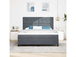 Vidaxl Cama Box Com Cabeceira Cinza Escuro 180 X 200 Cm Veludo