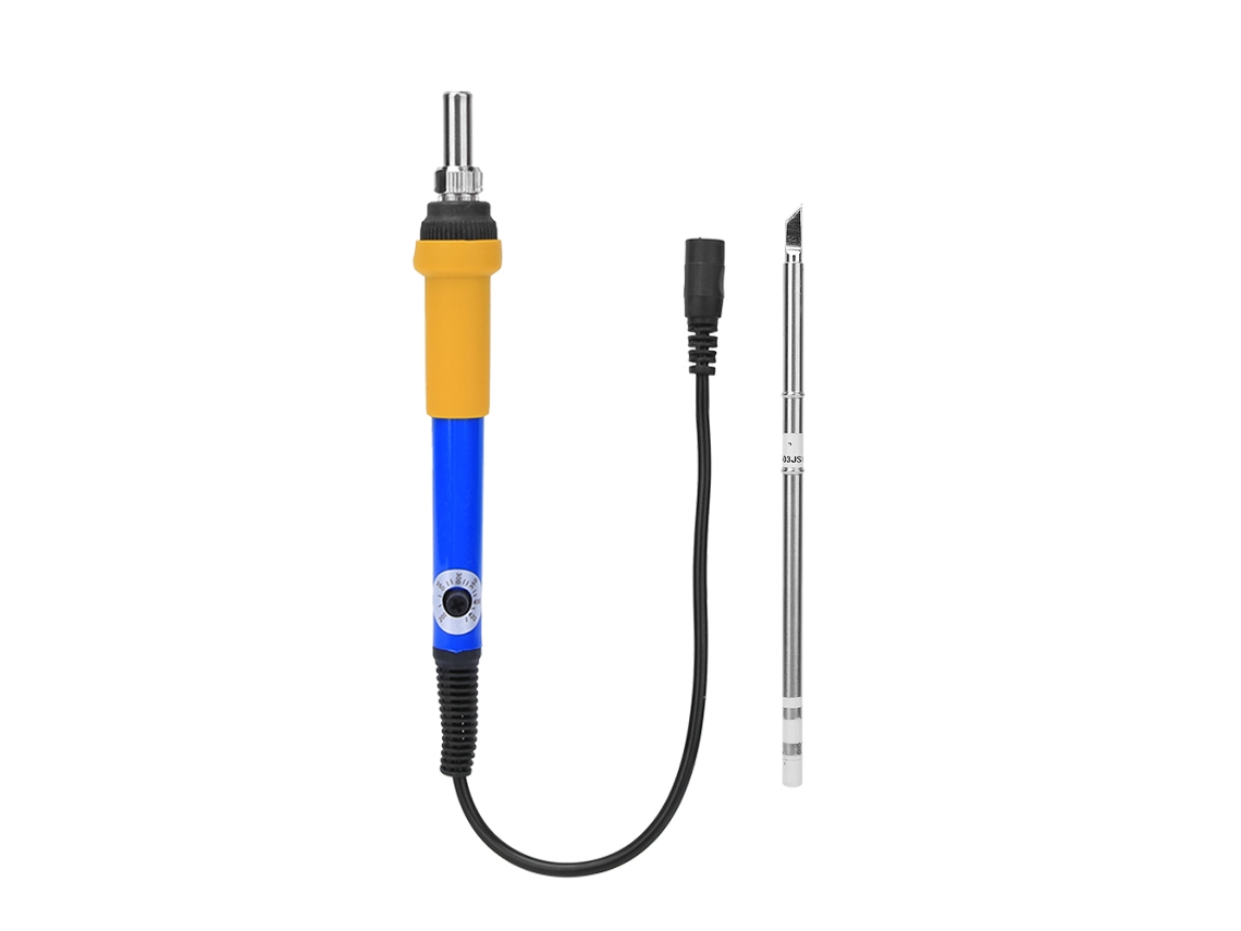 Soldadora Elétrica de Ferro com Temperatura Ajustável 200-400℃, Kit de Aquecimento Rápido, DC12-24V, Azul e Amarelo