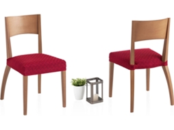 Conjunto de 2 Capas Elásticas de Cadeira MILICA Diamante (45 x 45 cm - Vermelho)