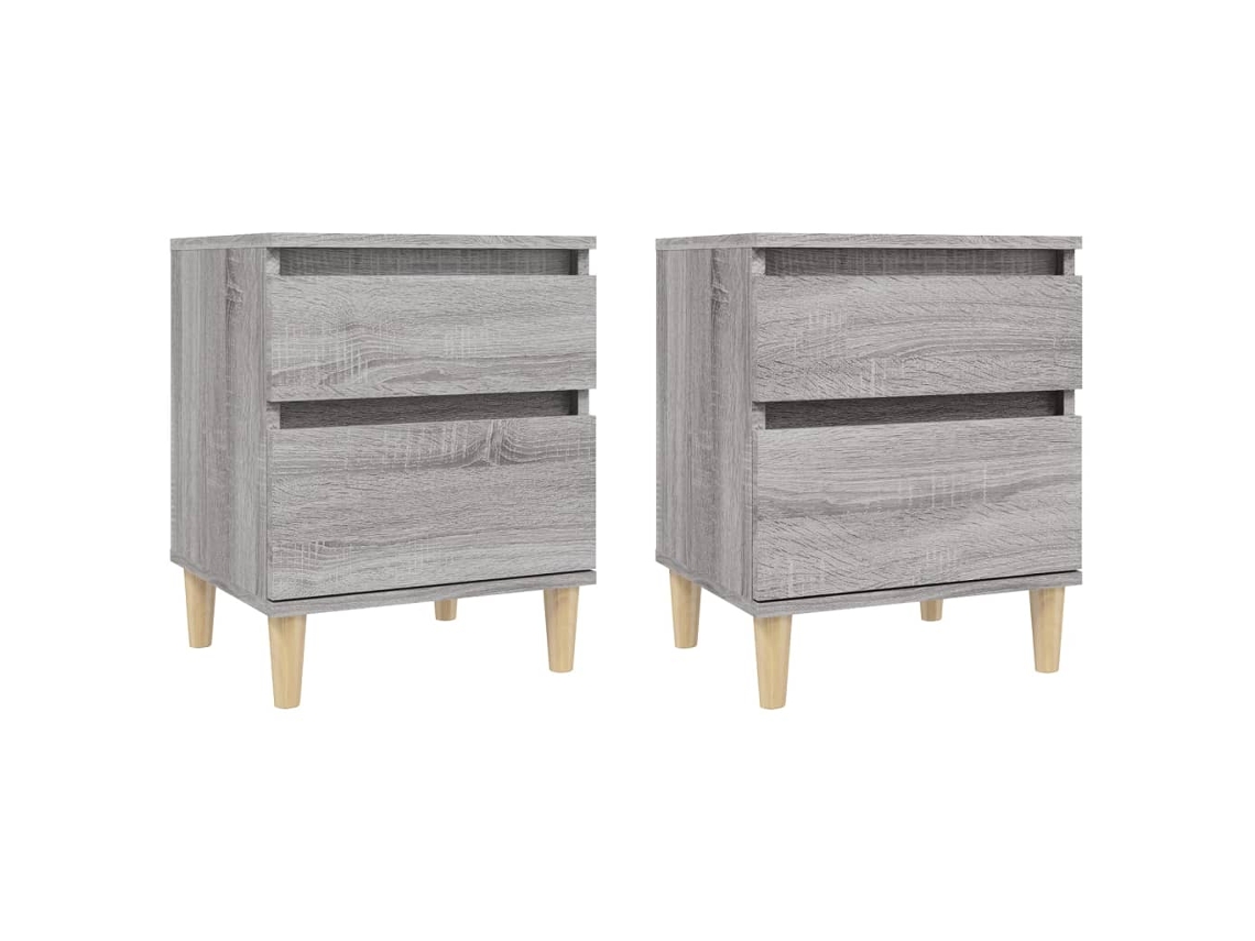 Bedside Cabinet, Bedside Cabinets Vidaxl Cinzeto Madeira Processada (n/a)