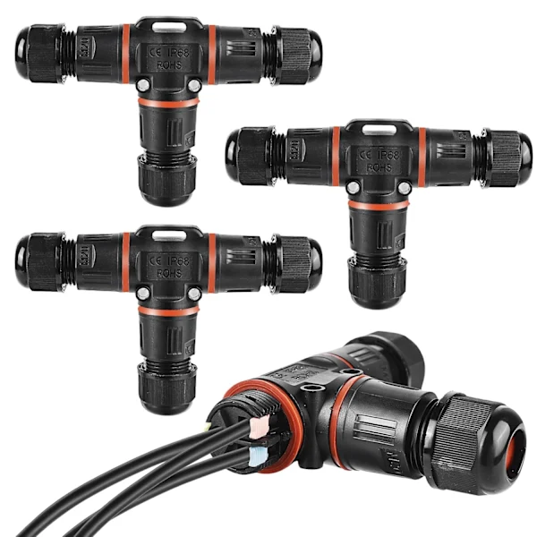 Conector De Cabo Pino, Ip68, Caixa De Junção Compatível Com Cabo Aterramento 3 A 12 Mm Diâmetro, Caixa De Junção Externa À Prova D'água, Preta, A