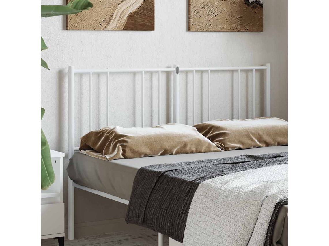 Vidaxl Cabeceira De Substituição 160 Cm Metal Branco