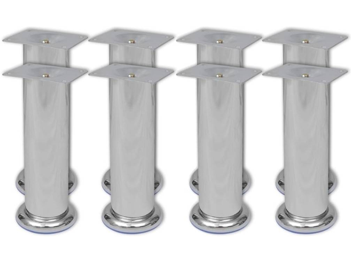 vidaXL Pés para sofá redondos 8 pcs 180 mm cromado