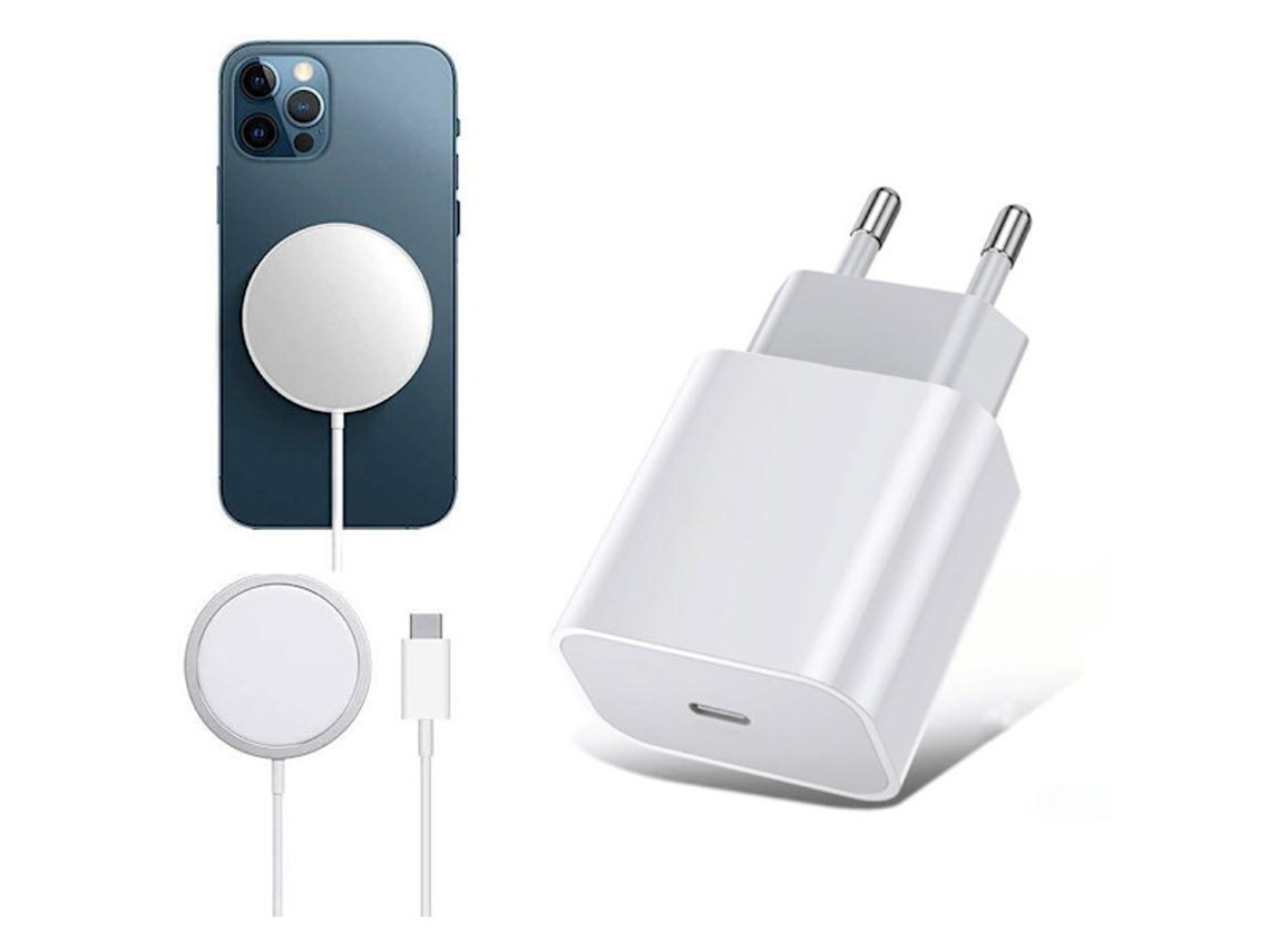 Carregador Magnético Para Iphone (sem Fio) De Parede Branco