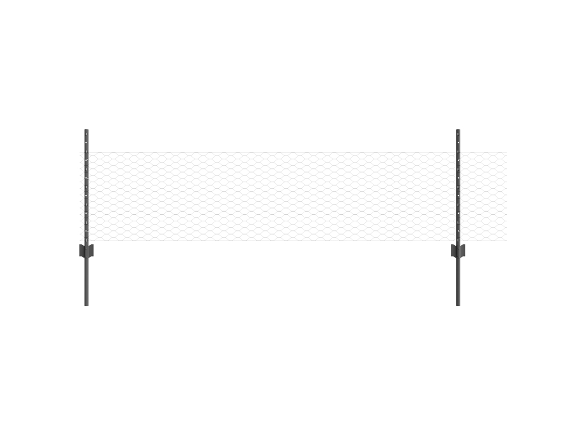 Conjunto 1 Painel De Cerca Vidaxl Cinzento Aço (100 X 0,5 M)