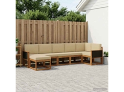 Vidaxl Conjunto De Sofás Para Exterior 7 Unid. Natural E Bege