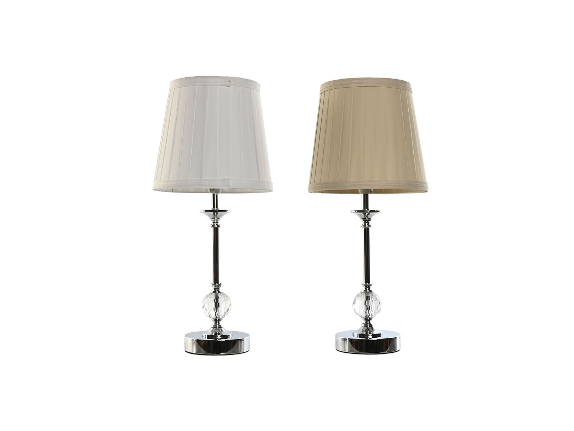 Lâmpada de mesa HOME ESPRIT Branco Bege Metal 25 W 220 V 20 x 20 x 46 cm (2 Unidades)