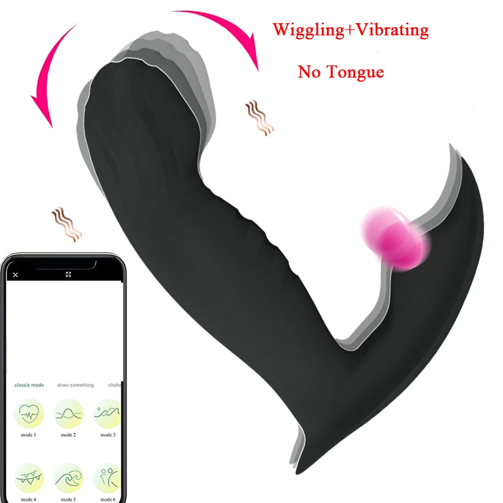 (cd94- Preto) Controle De App, Vestida, Vibrador De Lamber Língua Swing, Estimulador Clitoriano, Massageador Rotativo Ponto G
