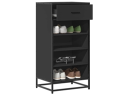 Vidaxl Sapateira 48x38x97,5 Cm Derivados De Madeira Preto
