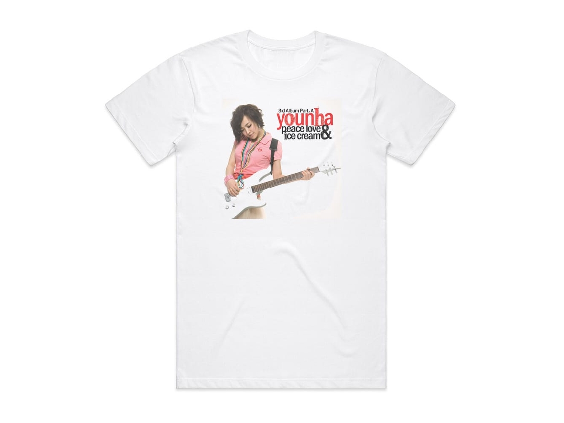 Younha Part A Peace Love Ice Cream Album Cover T-shirt White Rockinstone Size-xxl