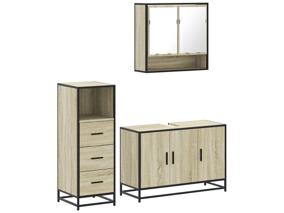 Bathroom Furniture Set, Bathroom Furniture Sets Vidaxl Marrom Madeira Processada (n/a)