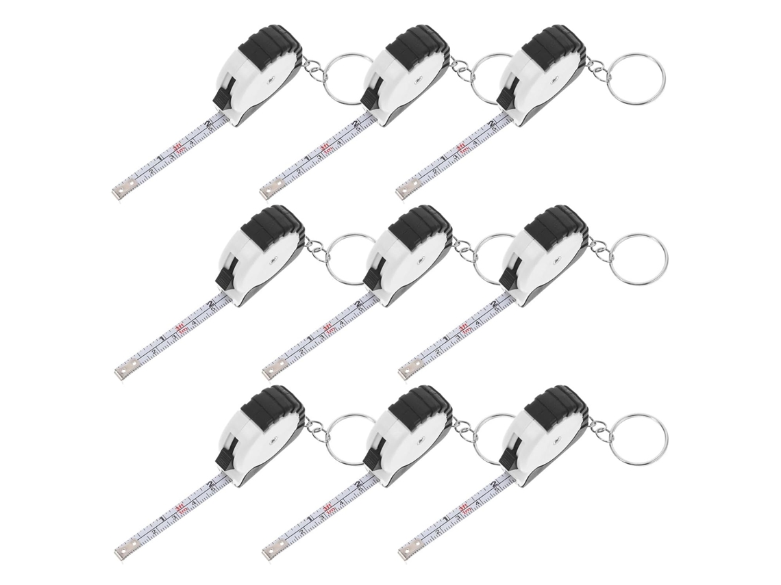 Chaveiro Com Fita Métrica Retrátil Anneome 10, Em Aço Carbono E Abs, Para Medições Precisas Em Artesanato E Reformas