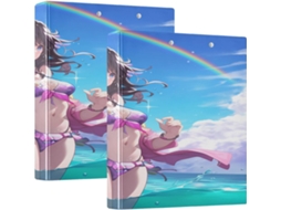 Pasta Redonda De 3, 8cm Com Bolsos, Capa Dura, Tema Anime De Beleza Sexy, Pacote Com 1 2 Unidades