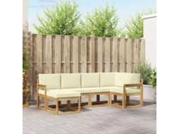 Vidaxl Conjunto De Sofás Para Exterior 6 Unid. Branco E Creme