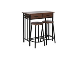 Conjunto de 3 Mesas de Metal Mdf Pretas ALEXANDRA HOUSE LIVING (32x32x45cm)