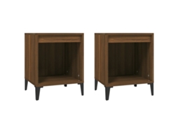Conjunto 2 Mesa de cabeceira VIDAXL Marrom Madeira processada (40x35x50 cm)