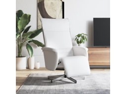 Vidaxl Cadeira Reclinável Com Apoio De Pés Couro Artificial Branco