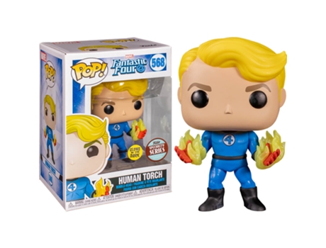 Figura Funko Quarteto Fantástico Tocha Humana Vestido Glow Série Especial Ex Pop! QUARTETO FANTÁSTICO