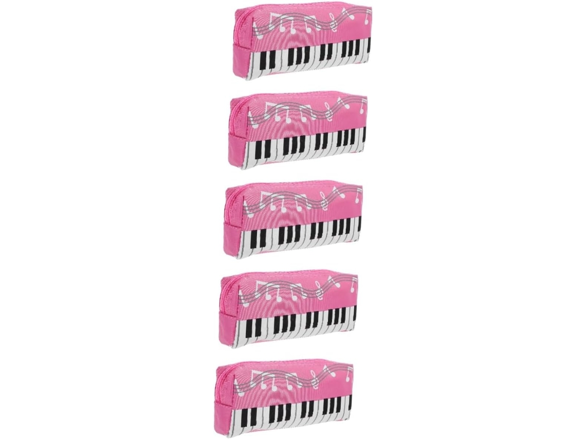 Conjunto De 5 Estojos Lápis Estampa Teclado