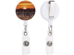 Chaveiro Retrátil Com Clipe Tipo Jacaré, Estampa De Pôr Do Sol Africano E Zebra, Porta Crachá Funcionários De
