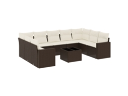 Garden Sofa Set, Garden Sofa Sets Vidaxl Marrom Rattan / Vime (n/a)