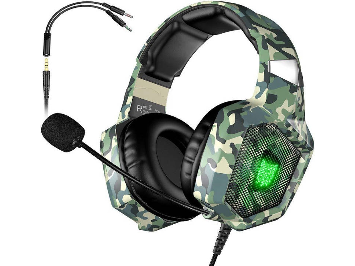 Auriculares com Fio ONIKUMA K8 (On Ear - Microfone - Noise Canceling - Verde)