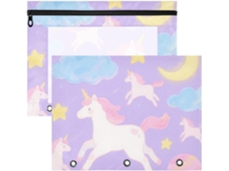 Conjunto de 2 Estojos Resistentes para Lápis Tamanho A4 Estudantes, Uso Doméstico, com um Design Fofo Desenh