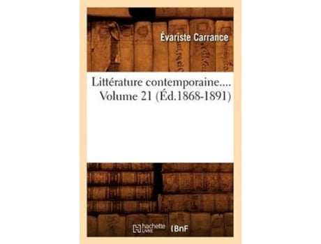 Livro Littérature contemporaine. Volume 21 de SANS AUTEUR (Inglês)