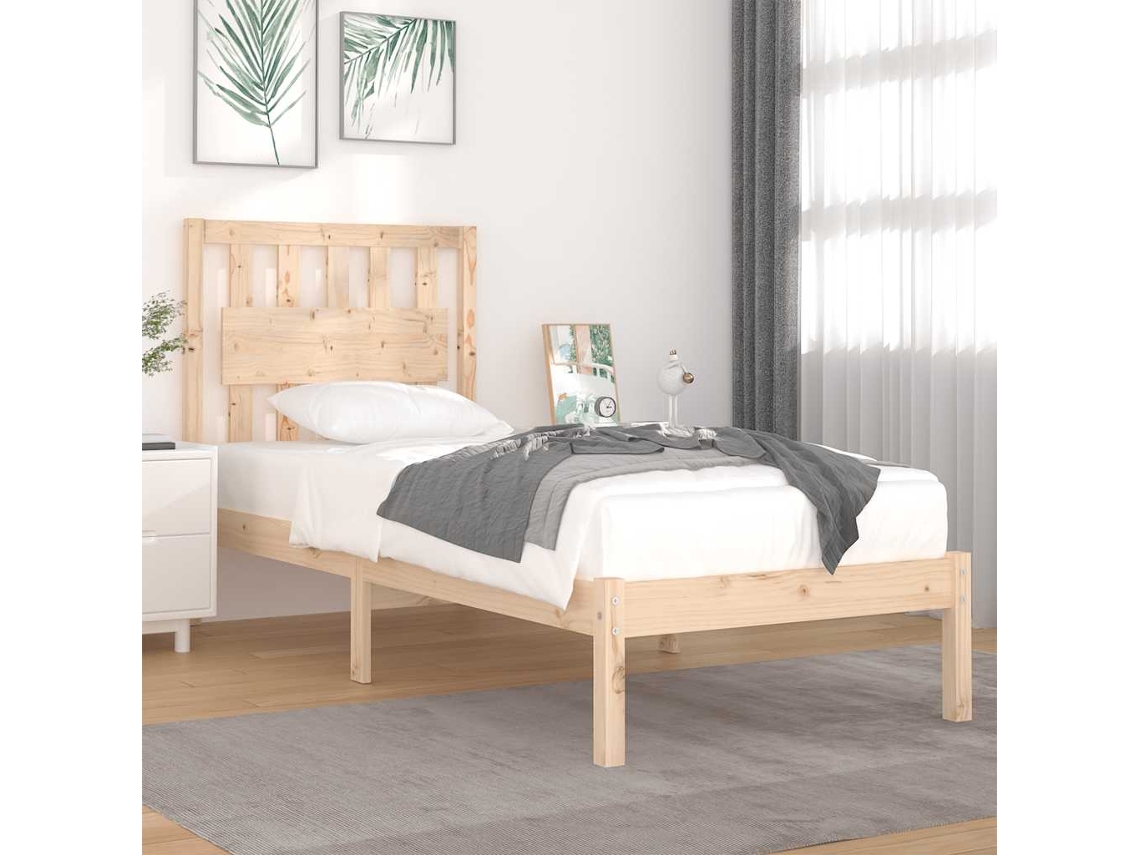Vidaxl Estrutura De Cama 90 X 200 Cm Pinho Maciço
