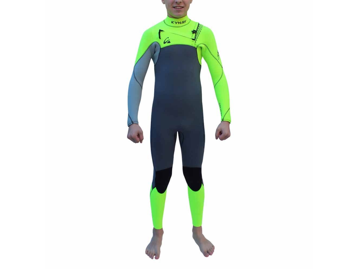 Fato Neoprene Manga Comprida Zip Tórax Juventude Surf Neoprene Ultra Stretch Warma Colorido 12 Yearskynay