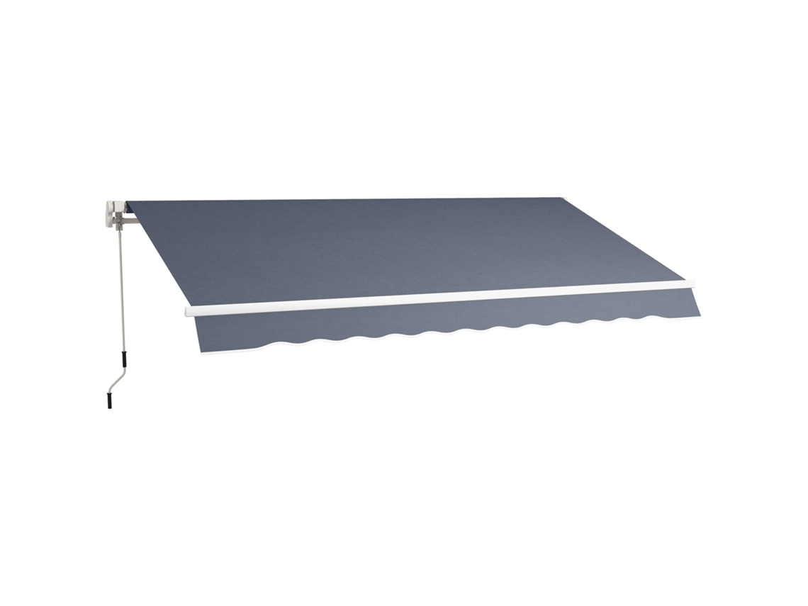 Toldo Retrátil 360x250 Cm com Braços e Manivela, Cinza DECORALAR TECH