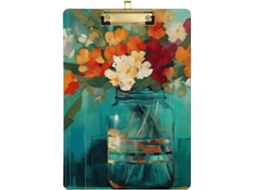 Conjunto de Prancheta de Enfermagem com Pintura a Óleo Azul e Verde