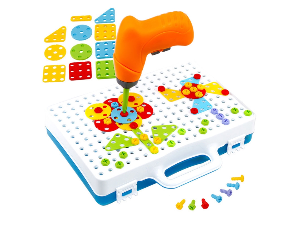 Primerox brinquedo Quebra cabeça de Parafusos Elétrico Diy Infantil Mosaico Educativo Plástico