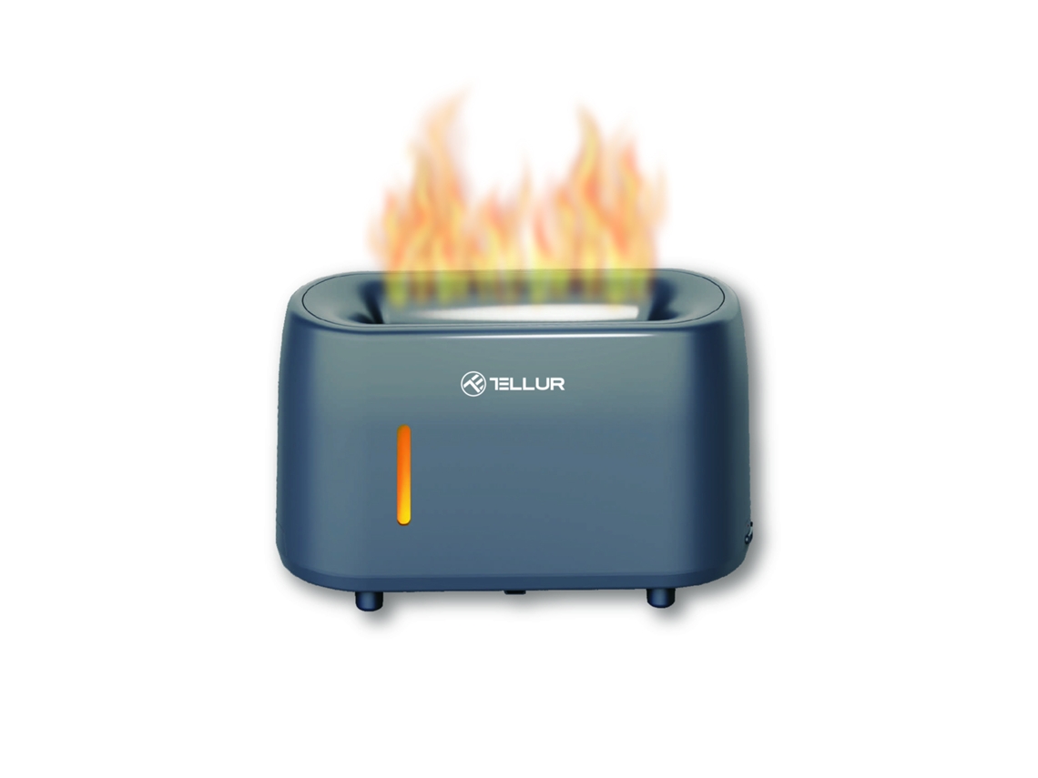 Difusor de Aroma TELLUR Flame 240Ml 12 Horas Controle Remoto Cinza