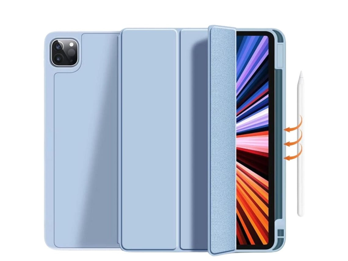 Capa Folio com Suporte Apple Pencil para Ipad 10.9 Air 4 2020 Azul