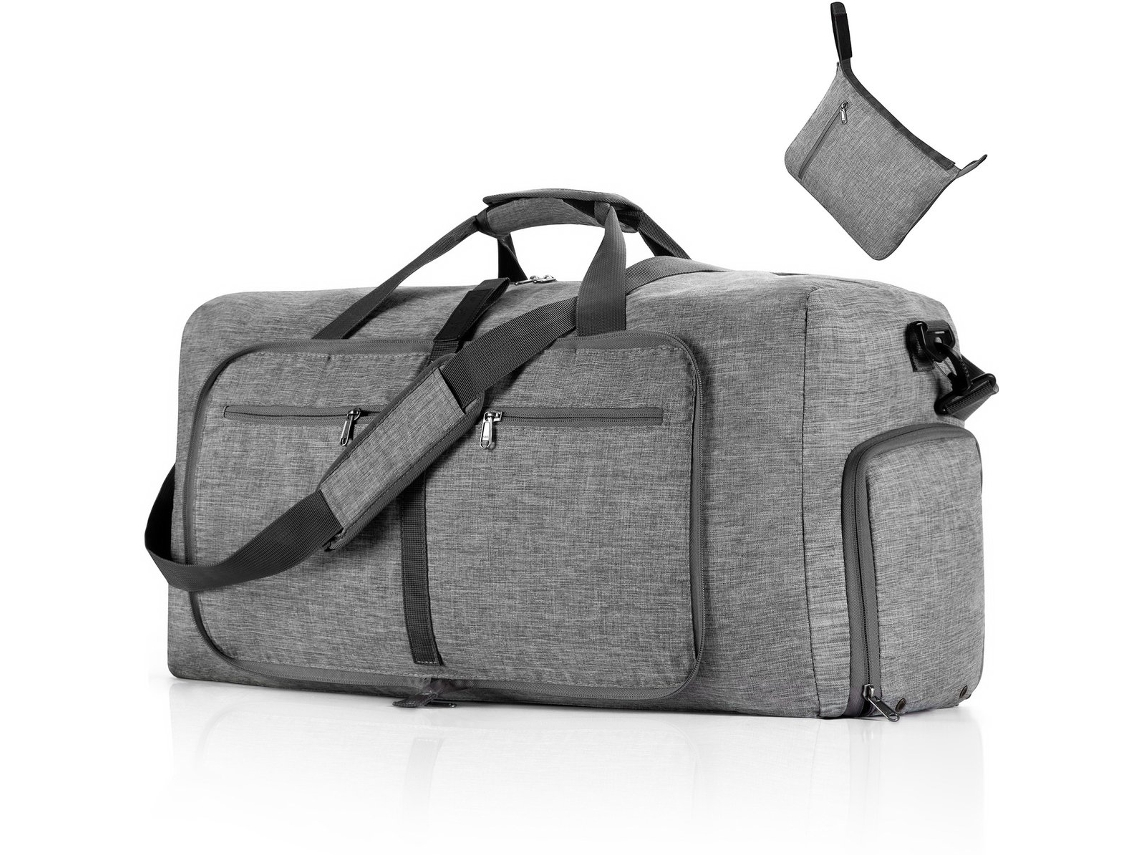 Mala de Viagem AQUAFORGE dobrável 65 litros com compartimento para sapatos, resistente a rasgos