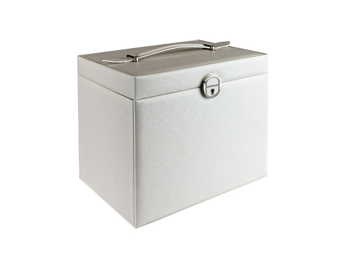 Jewelry Box With Lock, 26 X 19 Cm, White