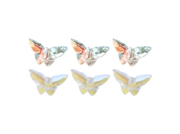 6Pcs Ornamentos de Unhas em Vidro em Forma de Borboleta Tridimensional 5*8Mm NEVEANCE