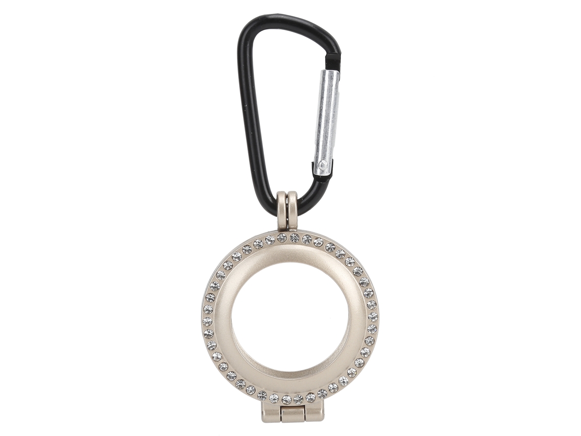 Capa Protetora Para Localizador De Iphone Com Moldura De Metal E Carabiner Anti-perdas (dourado)