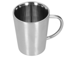 Caneca de Cerveja de Aço Inoxidável com Parede Dupla, Isolada Termicamente, Capacidade de 340 Ml e Alça, Café e Água AQUAFORGE