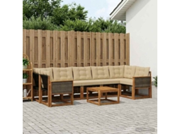 Vidaxl Conjunto De Sofás Para Exterior 8 Pcs Natural E Bege