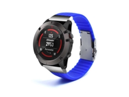 Bracelete Silicone Stripe Adaptável Garmin Instinct 2 Solar Azul Claro