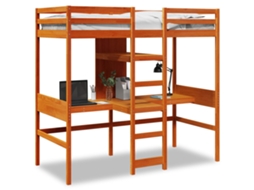 Loft Bed Frame, Loft Bed Frames Vidaxl Marrom Madeira De Pinho (90 X 190cm Cm)