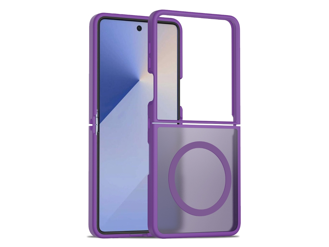 Capa Dobrável Magnética Para Celular Samsung, Fosca E Resistente A Quedas.roxo Escuro, Samsung Z Flip 7