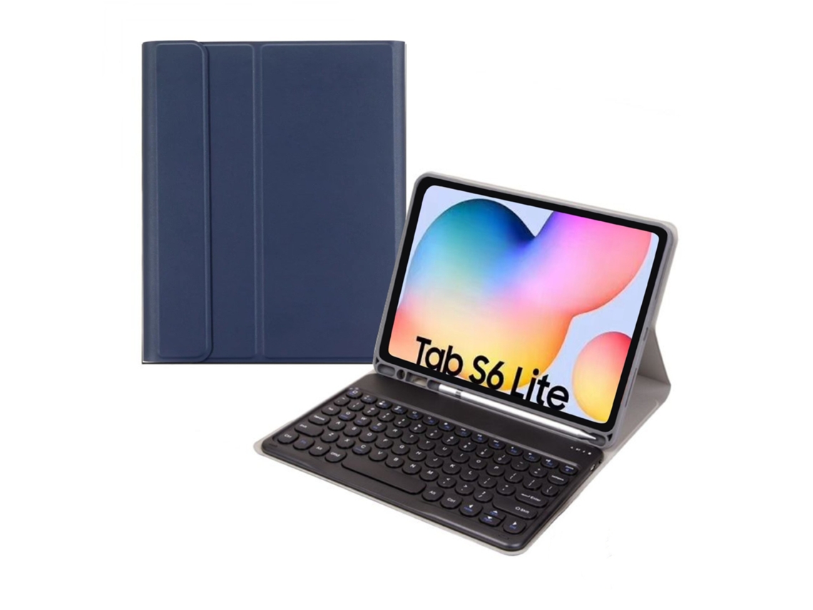 Capa de Teclado Bluetooth para Samsung Tab A8 10.5x200/x205 Teclado Redondo ,português, Azul Escuro e Preto XIAOMOYU