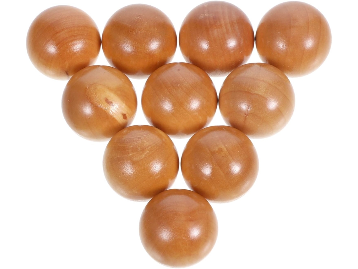 Conjunto De 10 Puxadores Madeira Para Armários, Redondos, Com Furo Único, Cor Cáqui
