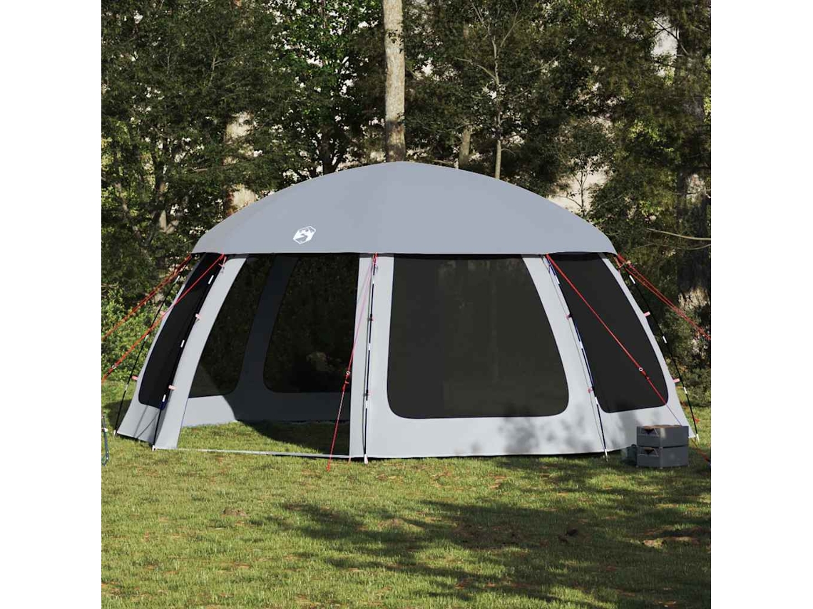 Vidaxl Tenda Para Piscina C/ Mosca Amovível E Paredes De Rede Cinzento